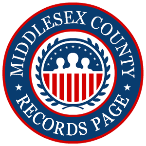 A round red, white, and blue logo with the words 'Middlesex County Records Page' for the state of Massachusetts.
